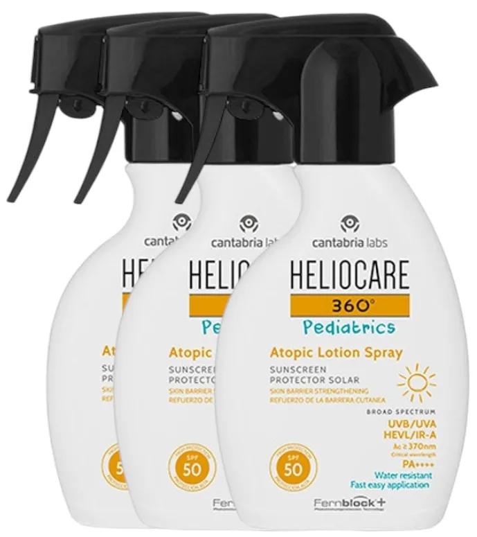Imagen de Heliocare 360 Pediatrics Loción Spray Piel Atópica SPF50 3x250 ml