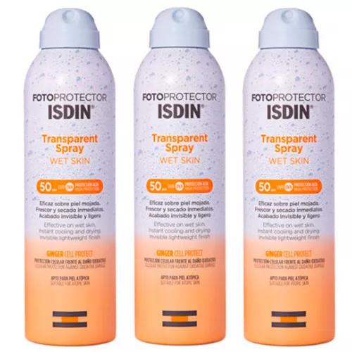 Isdin Fotoprotector Wet Skin Spray Transparente SPF50 3x200 ml