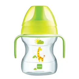 MAM Tasse d'Apprentissage 190ml +6m + Bec souple et anses vertes