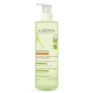 A-Derma Exomega Emollient Cleansing Gel for Body and Hair 500 ml PROMO