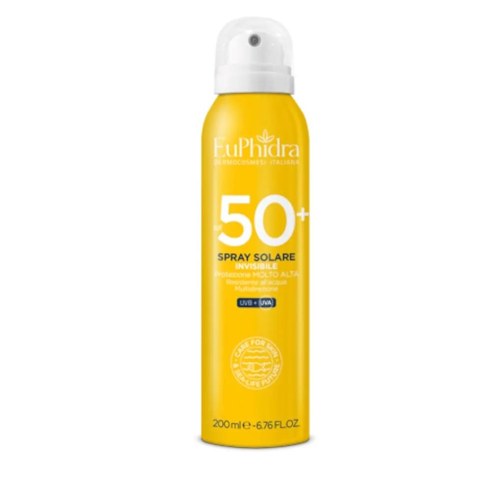 Euphidra Spray Solare Invisibile SPF 50+ Protezione Solare Corpo Molto Alta 200 ml