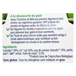 Hipp Bio Délices du Jardin Pot Carottes Riz Brocolis +6m 2 x 190g