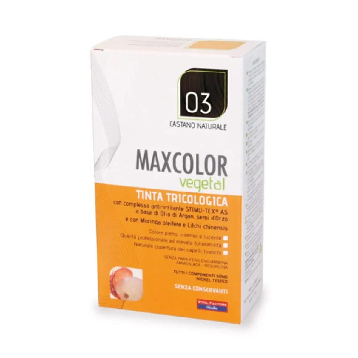 MaxColor Vegetal Tinta Tricologica Capelli 03 Castano Naturale 140ml