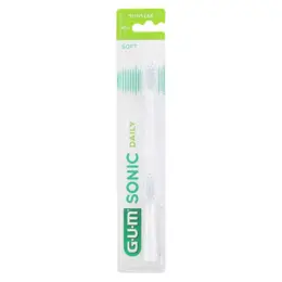 Gum Brosse à Dents Electrique N°4110 Sonic Daily Recharge Soft Blanche 2 unités