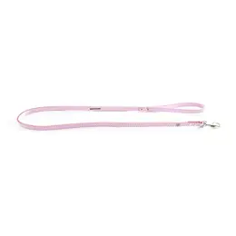 Martin Sellier Laisse en Cuir Surpiqué Classique 16mm x 1m Rose