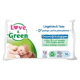 Love & Green Lingettes Hypoallergéniques sans Parfum 56 unités