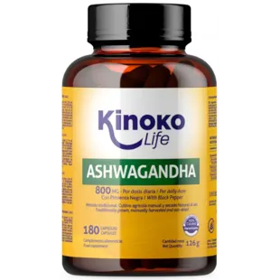 Kinoko Life Ashwagandha with Black Pepper 800mg 180 Capsules