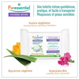 Puressentiel Hygiène Intime Lingettes Intimes Quotidiennes Bio 25 unités