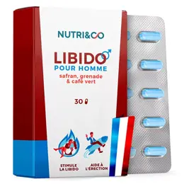 Nutri&Co Le Libido Homme Safran Grenade et Thé Vert 30 gélules