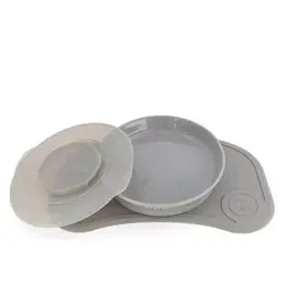 Twistshake Plateau Click Mat Mini + Assiette Gris Pastel +6m