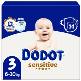 Couches Dodot Sensitive T3 (6-10 kg) 74 unités