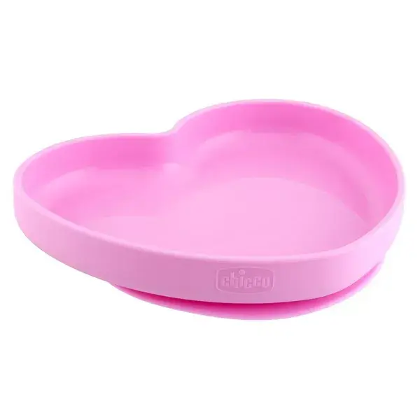 Chicco Take Eat Easy Meals Heart Plate with Suction Cup +9m Pink