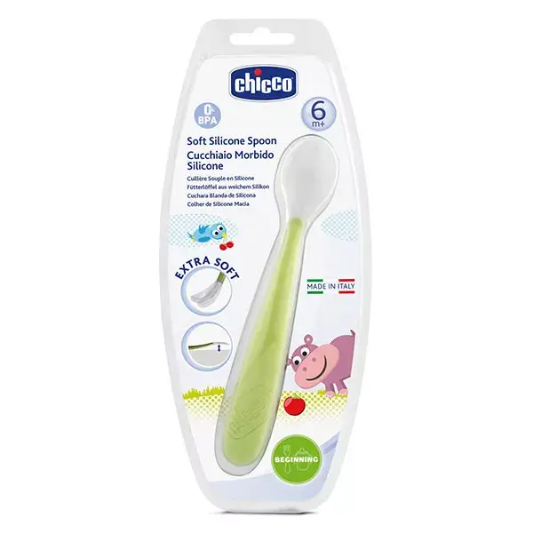 Chicco Meals My First Silicone Spoon +6m Apple Green