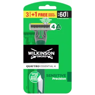 Wilkinson Sword Quattro Titanium Sensitive Bolsa de 3+1 Maquinillas Desechables