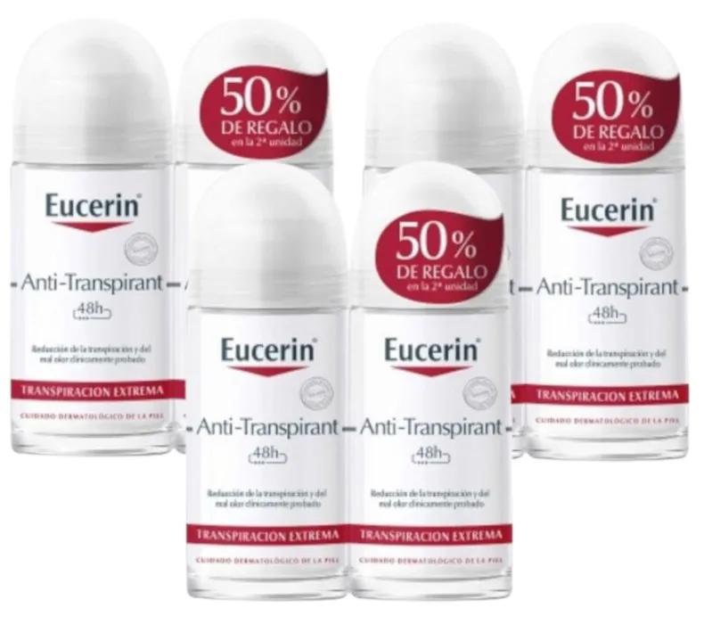 Eucerin Antiperspirant Deodorant Roll-on 6x50 ml