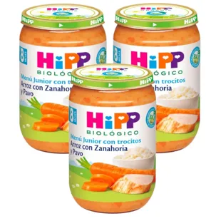 HiPP Tarrito de Arroz con Zanahoria y Pavo BIO +8m 3x220 gr