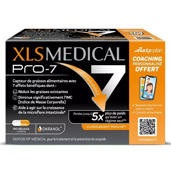 XLS MEDICAL PRO 7 FREE PERSONALIZED COACHING - Weight loss 180 capsules