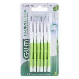 Gum Brossette Interdentaire Bi-Direction 0,7mm Vert 6 unités