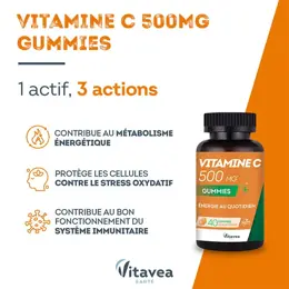 Vitavea Vitamine C 500 Mg Gummies Energie Au Quotidien 40 gummies