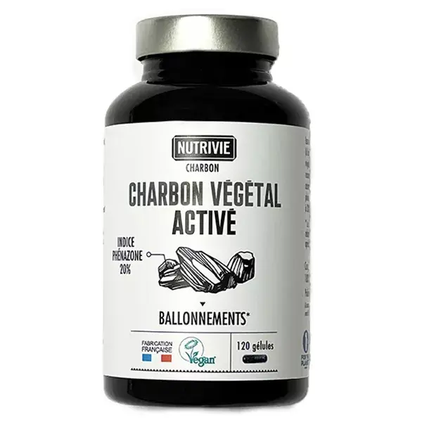 Nutrivie Charbon Végétal Activé Vegan 120 gélules