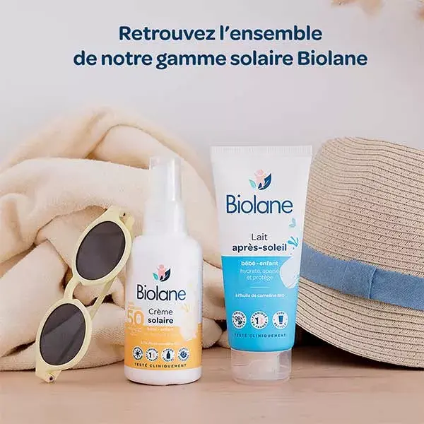 Biolane-Crème Solaire SPF 50 - Bébé - Haute Protection contre UVA et UVB - 125ml