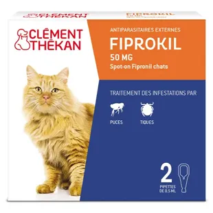 Clément Thékan Anti-Pulci e Anti-Zecche per Gatti, 2 pipette