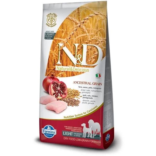 Farmina N&D Ancestral Grain Light Pollo E Melograno Cani Adulti Taglia Media E Grande Sacco 12Kg