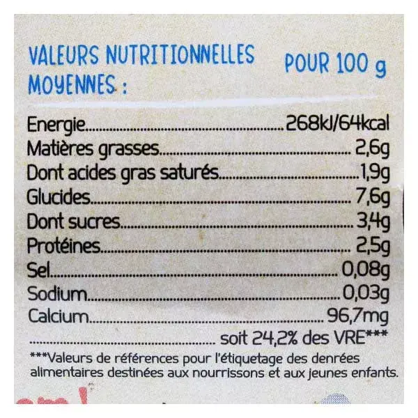 France Bébé Nutrition Brassés Yaourt Nature Bio 4 x 100g