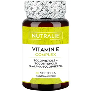 Nutralie Vitamina E Complex con Tocotrienoles y Tocoferoles Antioxidante 60 Cápsulas