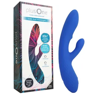 PlusOne Luxe Dual Massager Blue