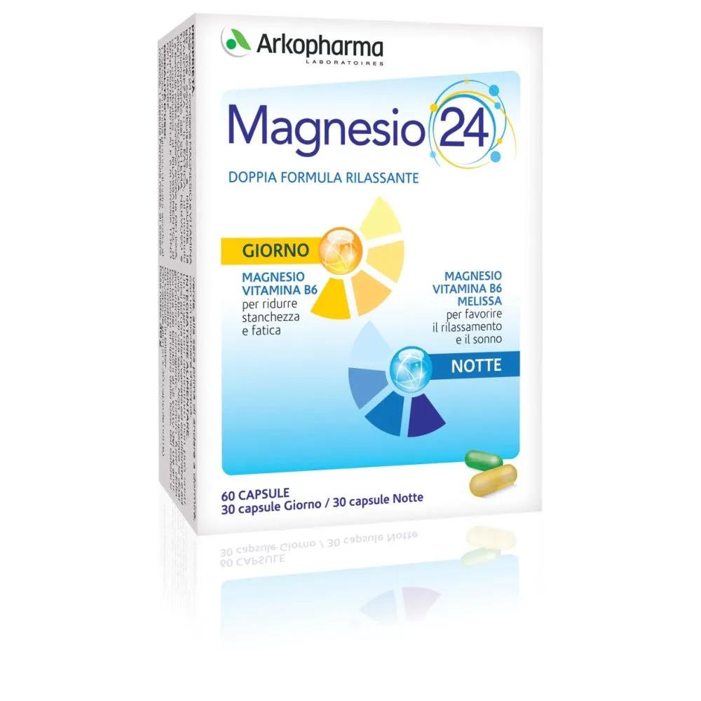 Arkopharma Magnesio 24 Giorno E Notte Doppia Azione Integratore Rilassante 60 Capsule