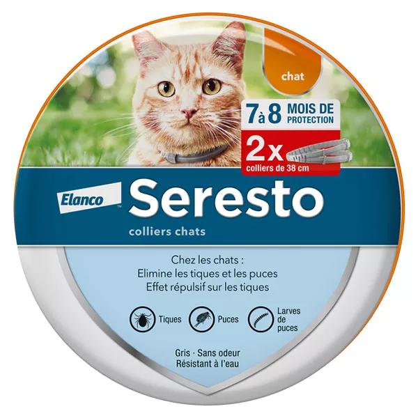 Seresto pour Chat Colliers Anti Puces et Anti Tiques 2 colliers
