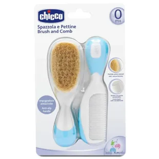 Chicco Naturborstenbürste und -kamm Blau 0m+