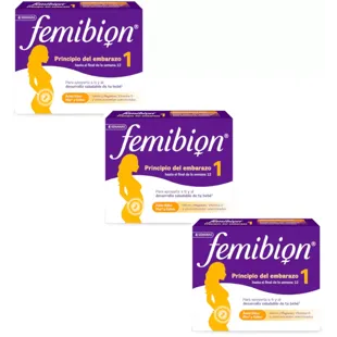 Femibion ​​​​1 Erstes Schwangerschaftstrimester, Woche 1-12, Folsäure Plus und Vitamine 3x28 Tabletten