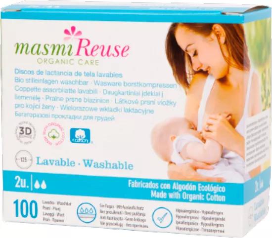 Masmi Organic Washable Cloth Breastfeeding Disc 2 Units