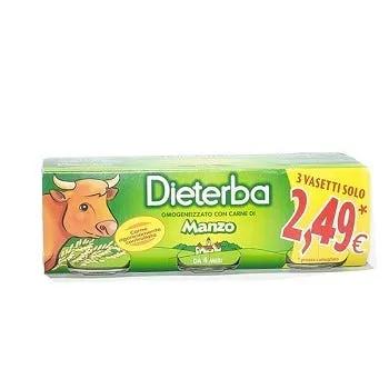 Dieterba Omogenizzato Manzo 3 Vasetti da 80 g