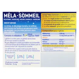 Alvityl Méla-Sommeil Mélatonine +3 plantes +vitamine B6 dès 18 ans 2x30 gélules