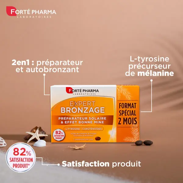 Forté Pharma Expert Bronzage Préparateur solaire 56 comprimés dont 14 Offerts