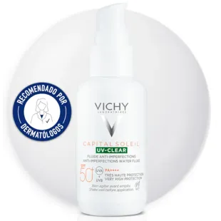 Vichy Capital Soleil UV Clear Fluido Fotoprotector Piel Grasa SPF50 40 ml