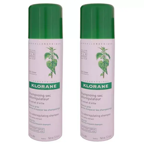 Ortica di KLORANE shampoo secco Spray confezione di 2 x 150ml