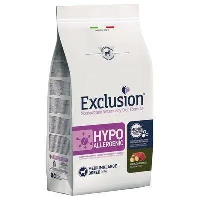 Exclusion Monoprotein Veterinary Diet Hypoallergenic Crocchette Cavallo/Patate Per Cani Taglia Media/Grande Sacco 2Kg