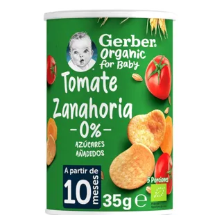 Gerber Organic Puffs with Tomato and Carrot +10m 35 gr