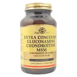 Solgar Extra Concentré Glucosamine Chondroïtine MSM 60 comprimés