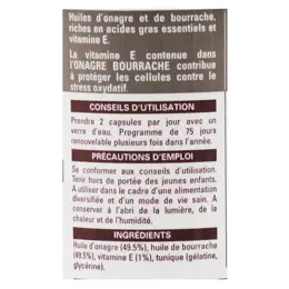 Les 3 Chênes Les Incontournables Onagre Bourrache Vitamine E 150 capsules