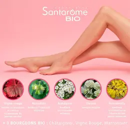 Santarome Bio - Jambes Légères Bio - Favorise la circulation - 30 ampoules