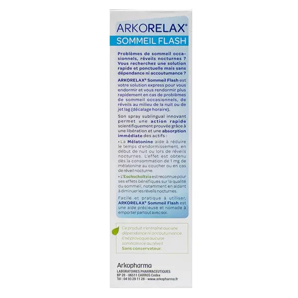 Arkopharma Arkorelax Sommeil Flash Spray Melatonina 20ml
