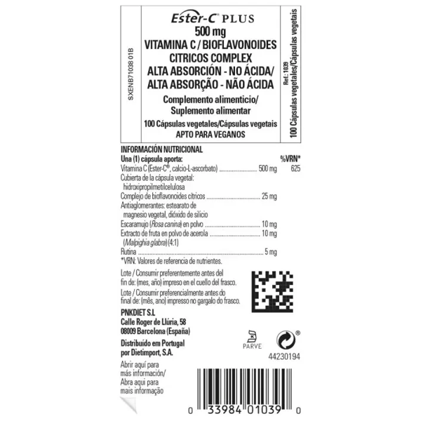 Solgar Ester-C Plus 500 mg 100 comprimidos