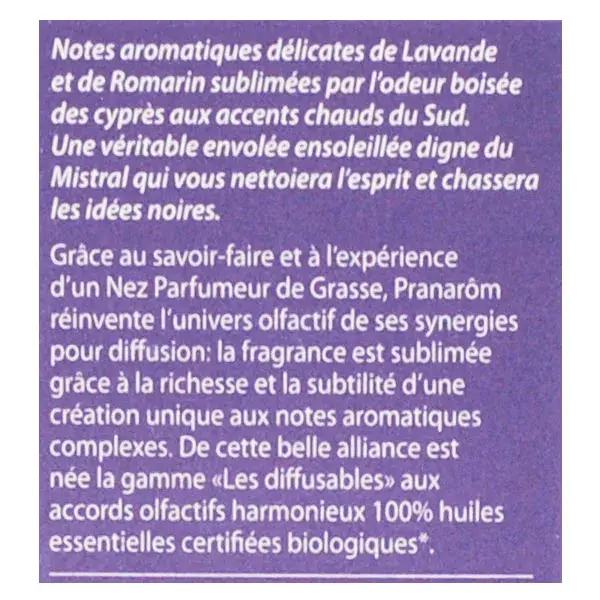 Pranarôm Les Diffusables Mélange d'Huiles Essentielles Champ de Provence Bio 30ml
