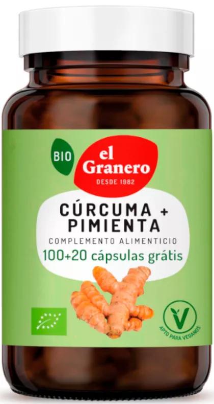 El Granero Integral Kurkuma und Pfeffer BIO 100+20 Kapseln