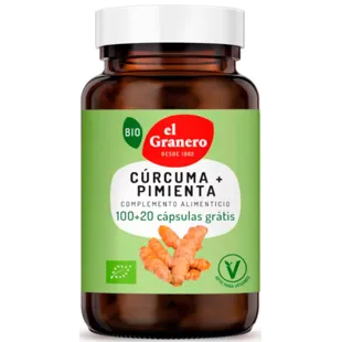 El Granero Integral Turmeric and Pepper BIO 100+20 Capsules